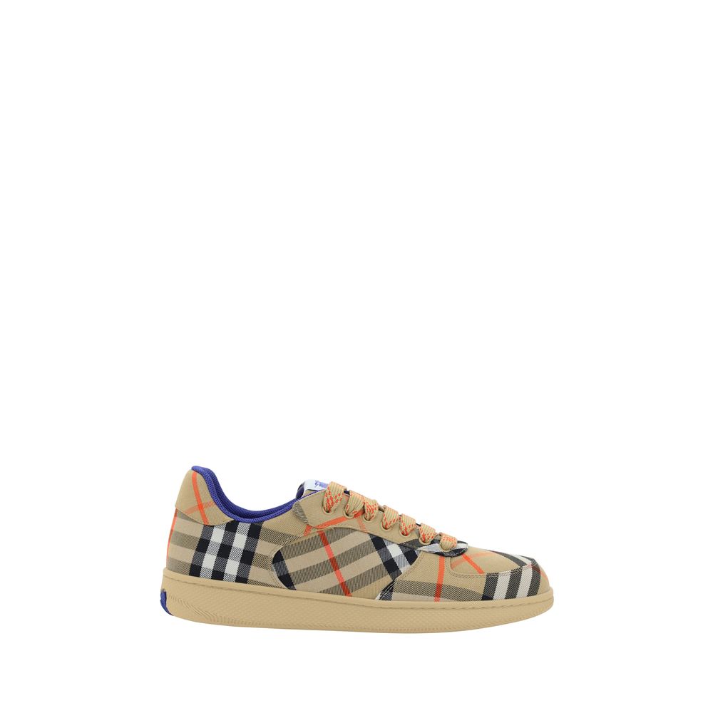 Burberry Multicolour Cotton Trainer Sneakers with Iconic Check Design