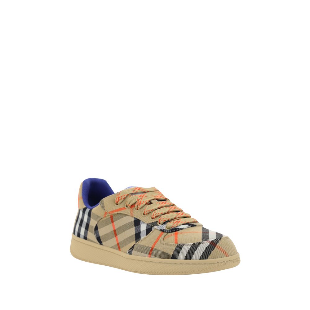 Burberry Multicolour Cotton Trainer Sneakers with Iconic Check Design