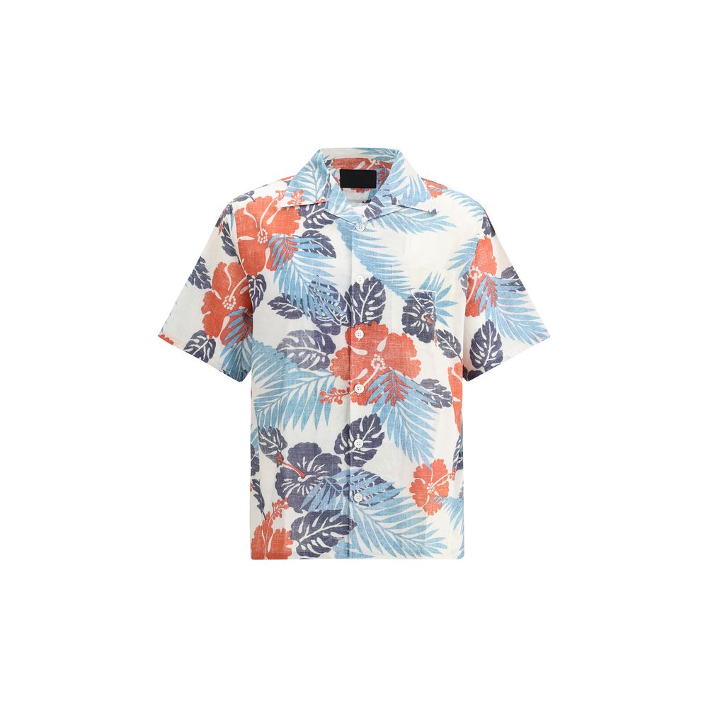 Prada Multicolor Woven Cotton Batista Shirt