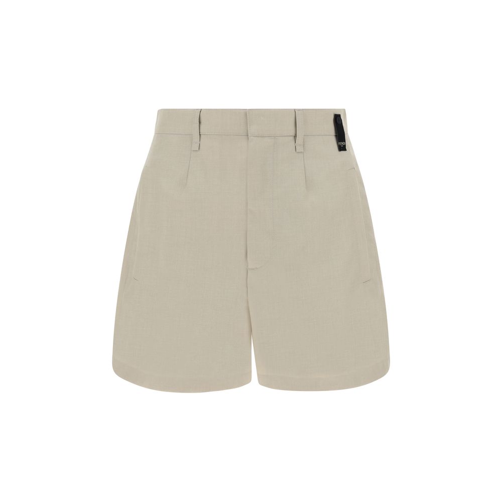 Fendi Grey Fleece Wool Bermuda Shorts – Luxurious Tailored Elegance