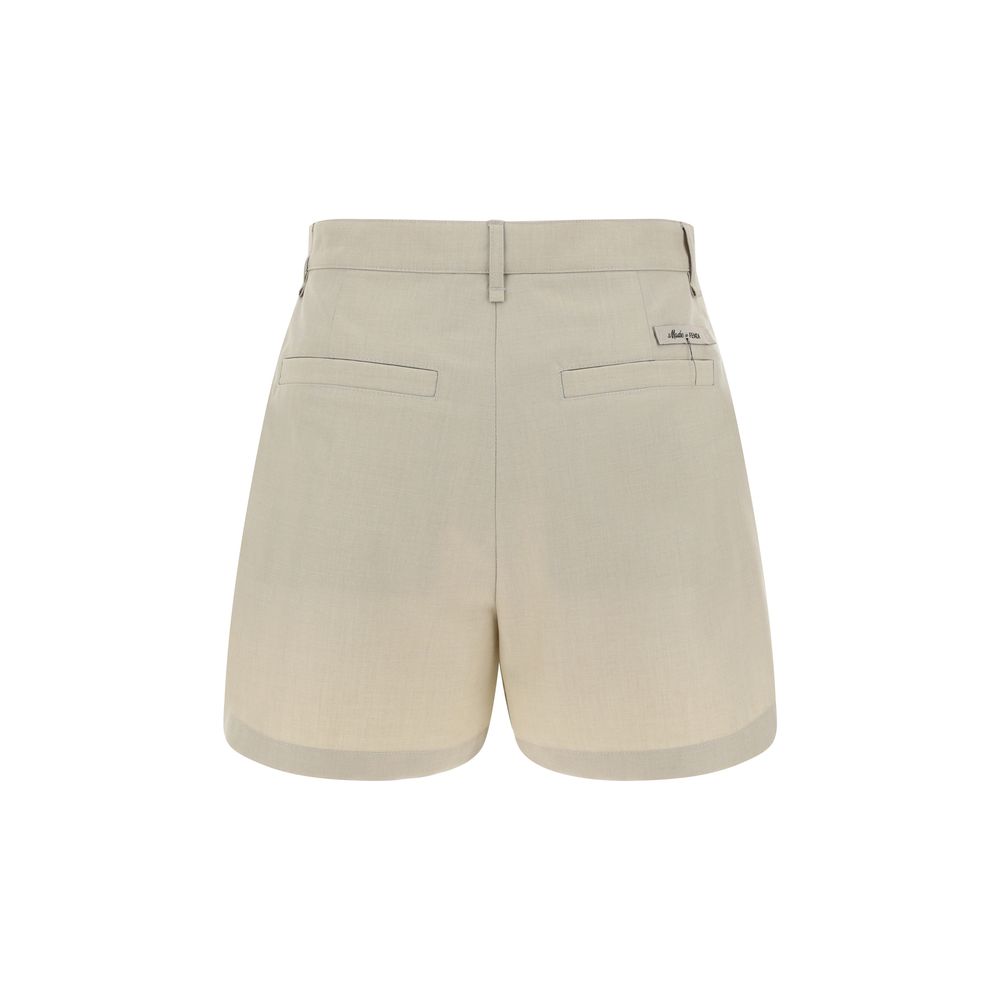 Fendi Grey Fleece Wool Bermuda Shorts – Luxurious Tailored Elegance