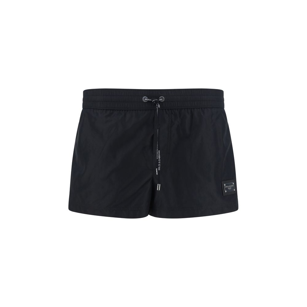Dolce & Gabbana Black Lycra Swimsuit with Iconic Monochrome Design