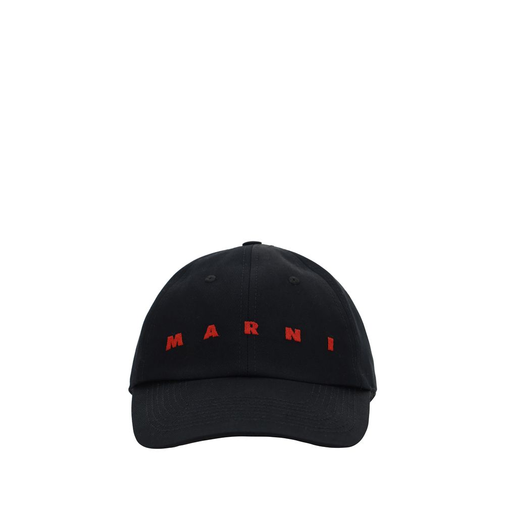 Marni Black Cotton Baseball Hat - Luxurious Contemporary Style Statement