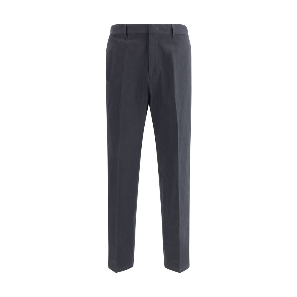 Jil Sander Black Premium Cotton Cropped Pants