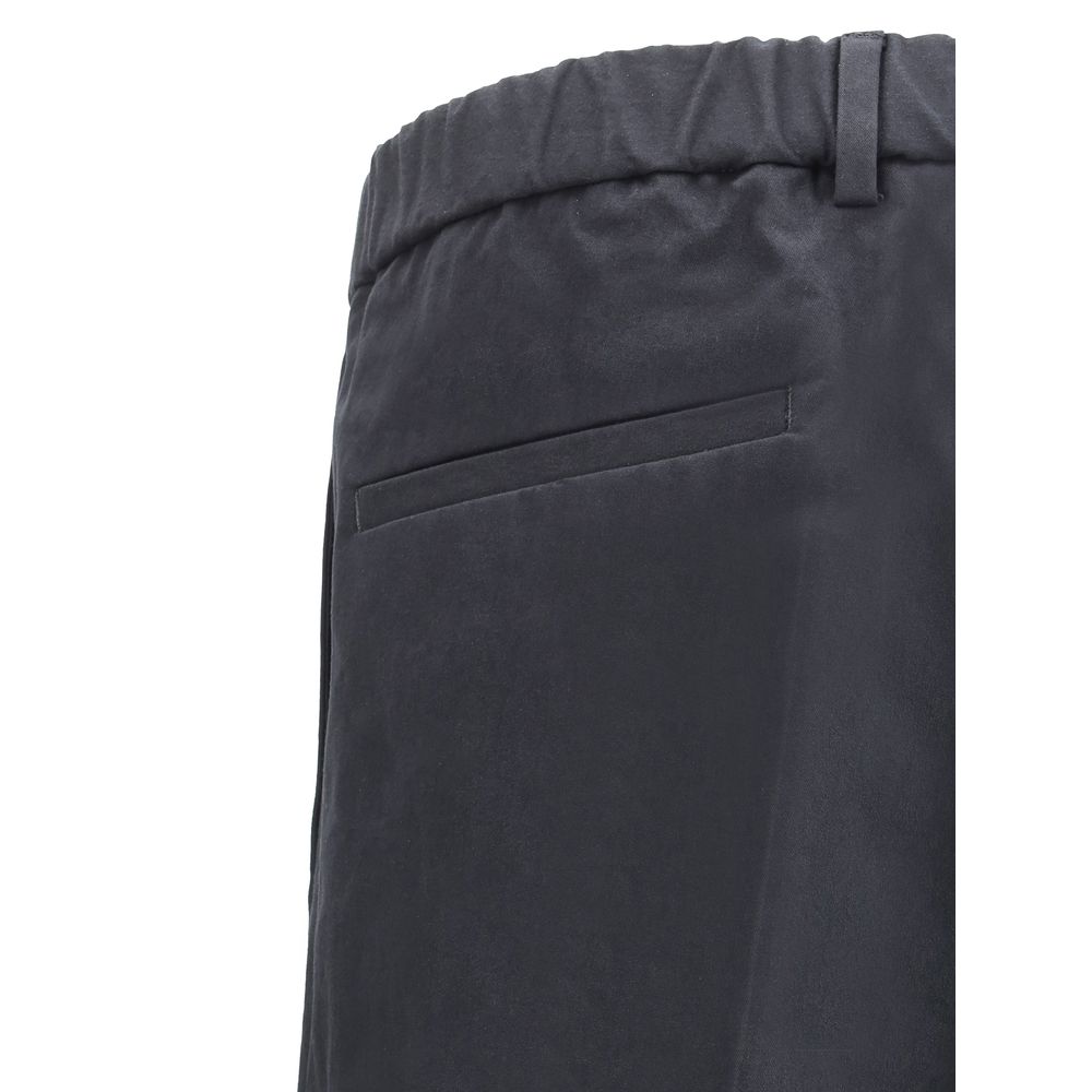 Jil Sander Black Premium Cotton Cropped Pants