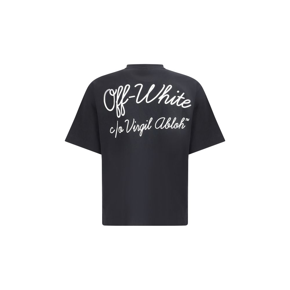 Off-White White Cotton Script Skate T-Shirt for Elevated Street Style