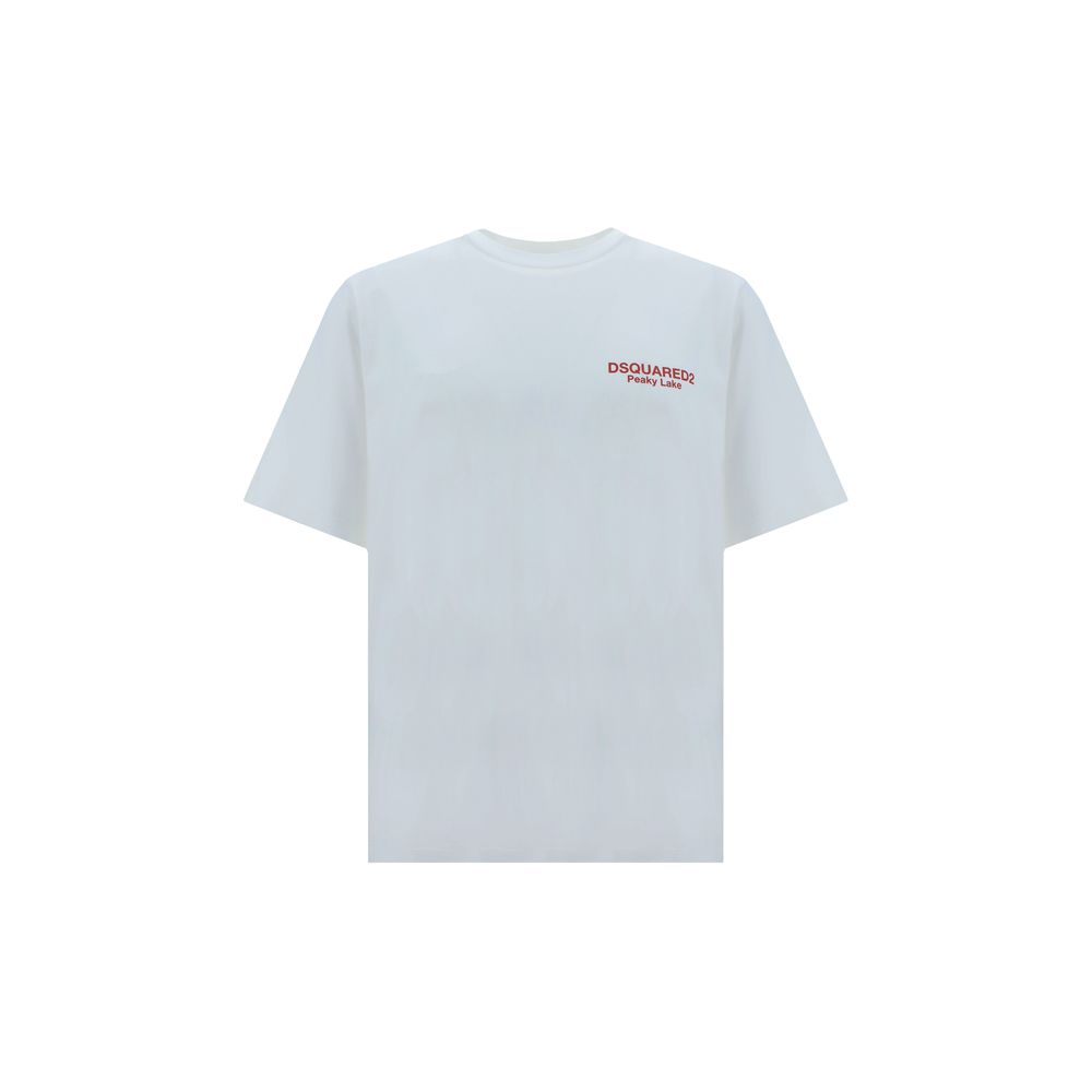 Dsquared² White Cotton T-Shirt with Iconic Monogram Detailing