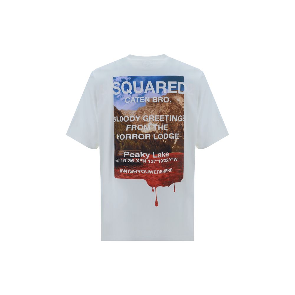 Dsquared² White Cotton T-Shirt with Iconic Monogram Detailing