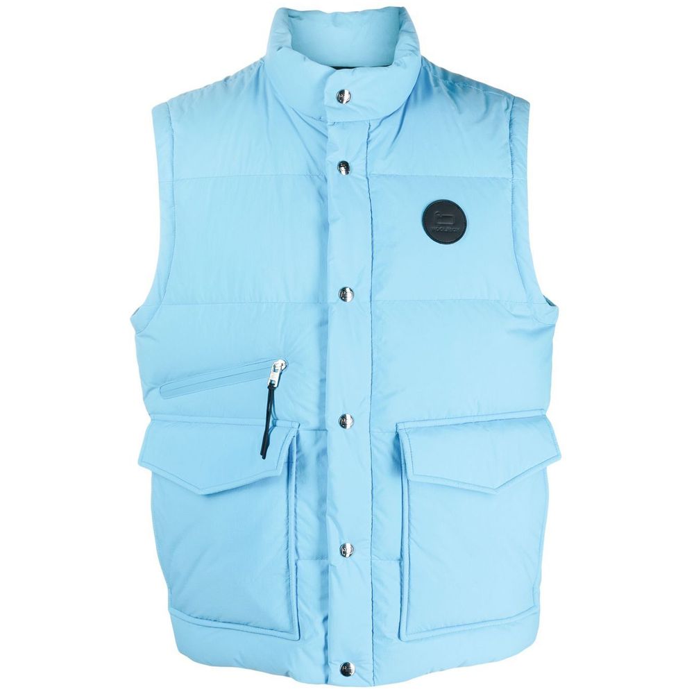 Woolrich Light Blue Technical Fabric Vest for Modern Elegance