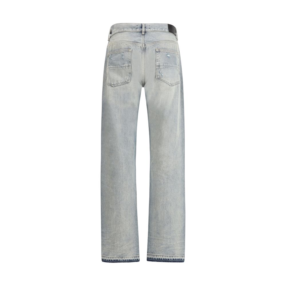 Amiri Blue Denim Released Jeans - Urban Elegance Redefined