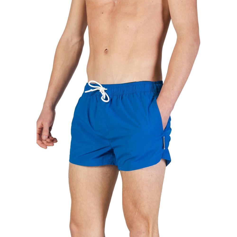 Hamaki-Ho Blue Quick-Dry Fabric Swimwear for Timeless Elegance