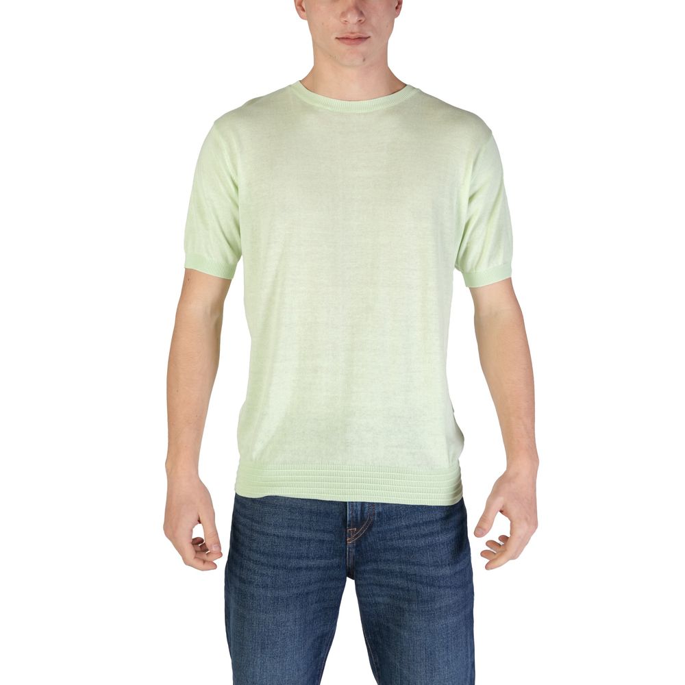 Hamaki-Ho Green Cotton T-Shirt for Elevated Everyday Style