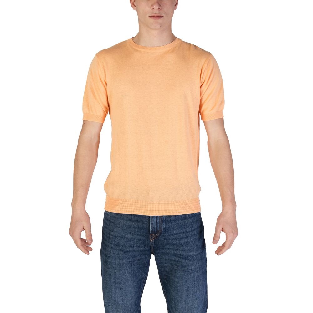 Hamaki-Ho Orange Cotton T-Shirt for Effortless Elegance