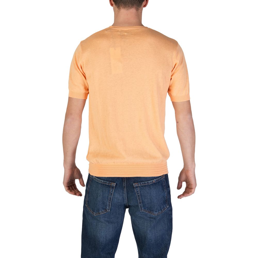 Hamaki-Ho Orange Cotton T-Shirt for Effortless Elegance