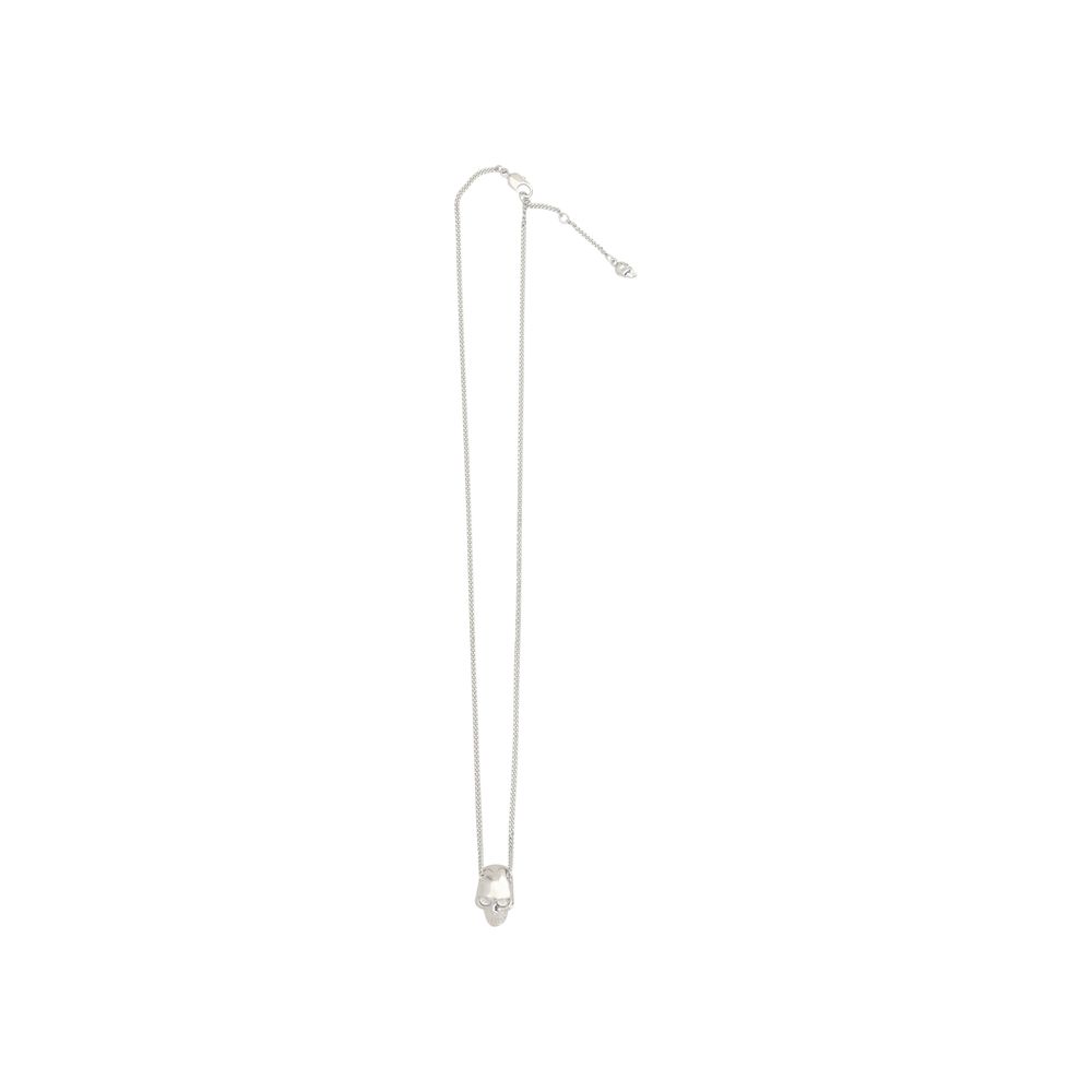 Alexander McQueen Silver Metal Skull Necklace