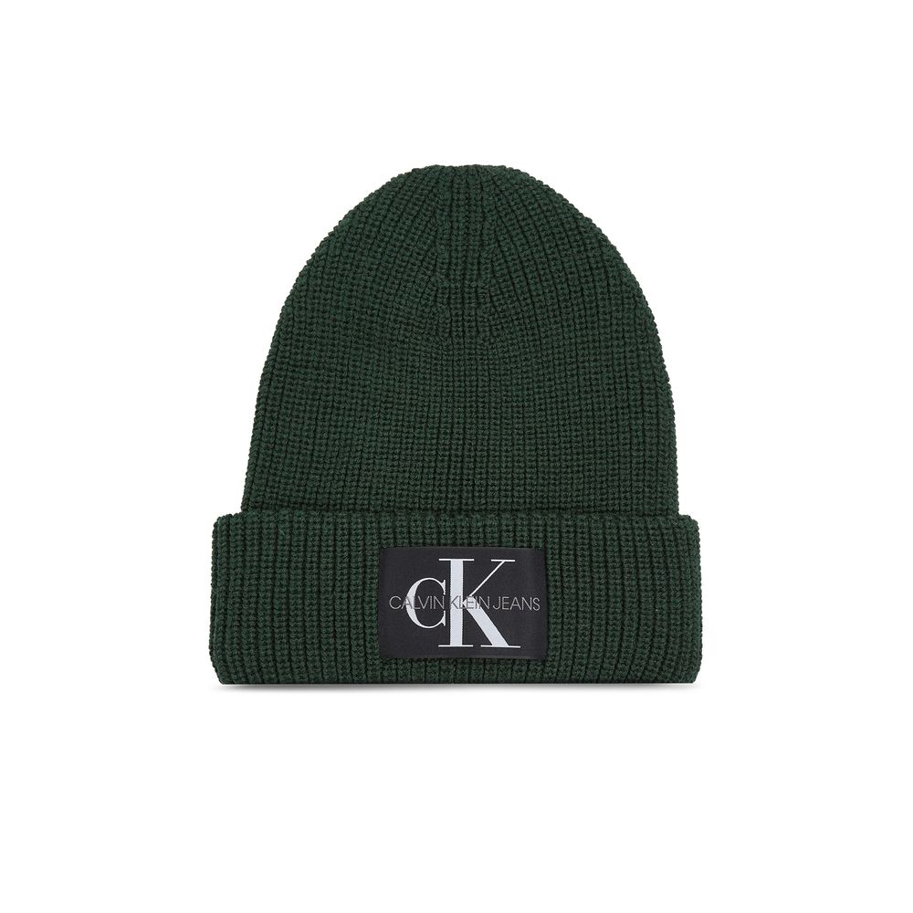 Calvin Klein Jeans Green Cotton Beanie for Luxe Style