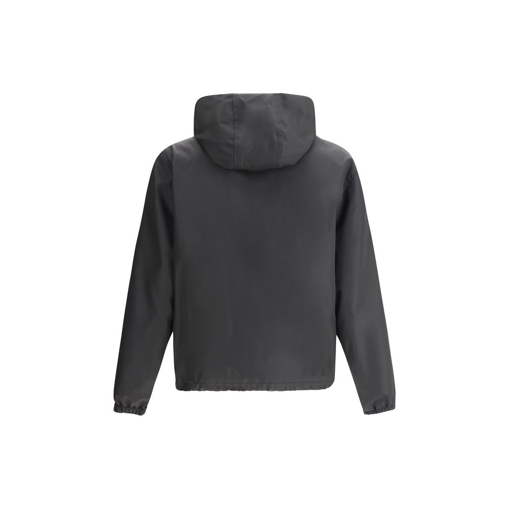Versace Black Canvas Hooded Jacket: Iconic Luxury Outerwear