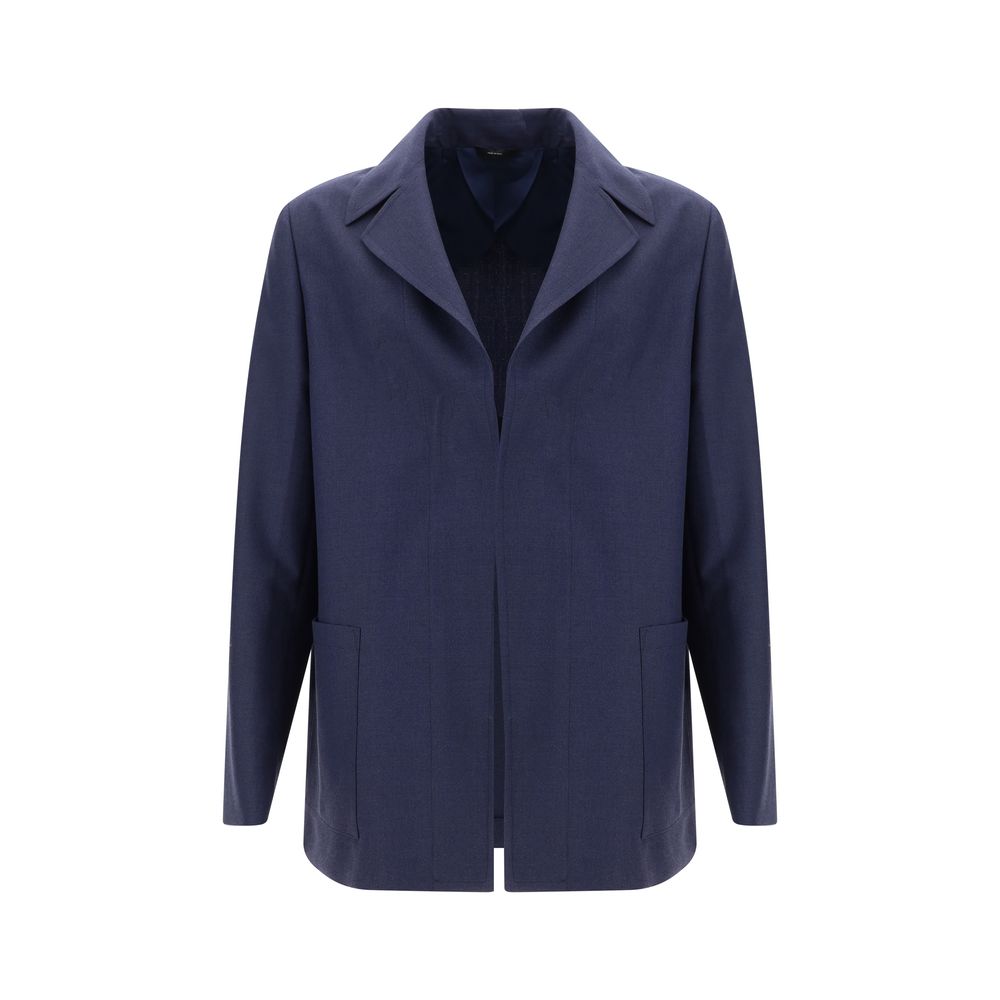 Fendi Navy Wool Blazer Jacket: Timeless Elegance Redefined