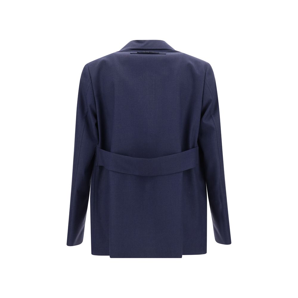 Fendi Navy Wool Blazer Jacket: Timeless Elegance Redefined