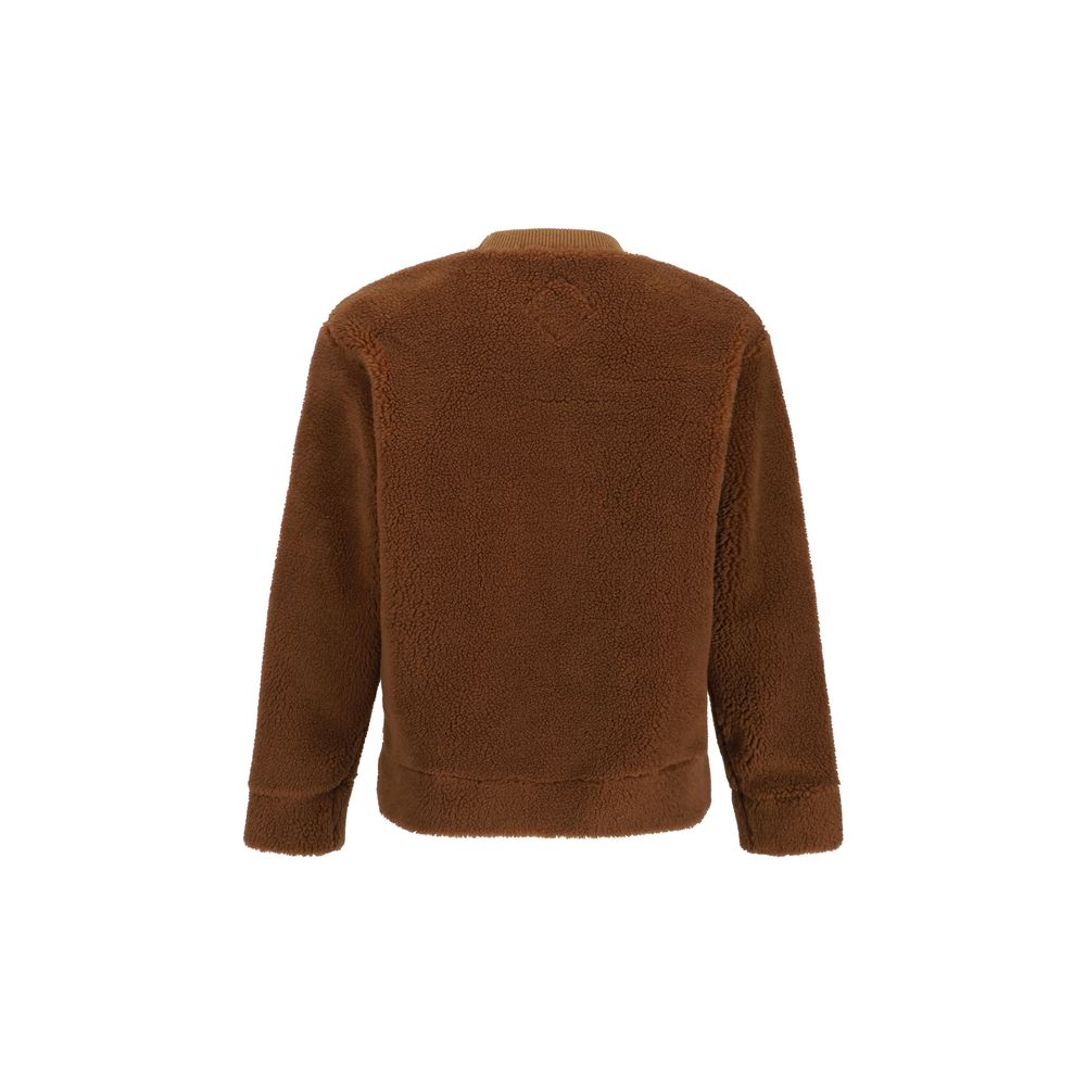 MCM Black Shearling Sweatshirt with Iconic Monochrome Design