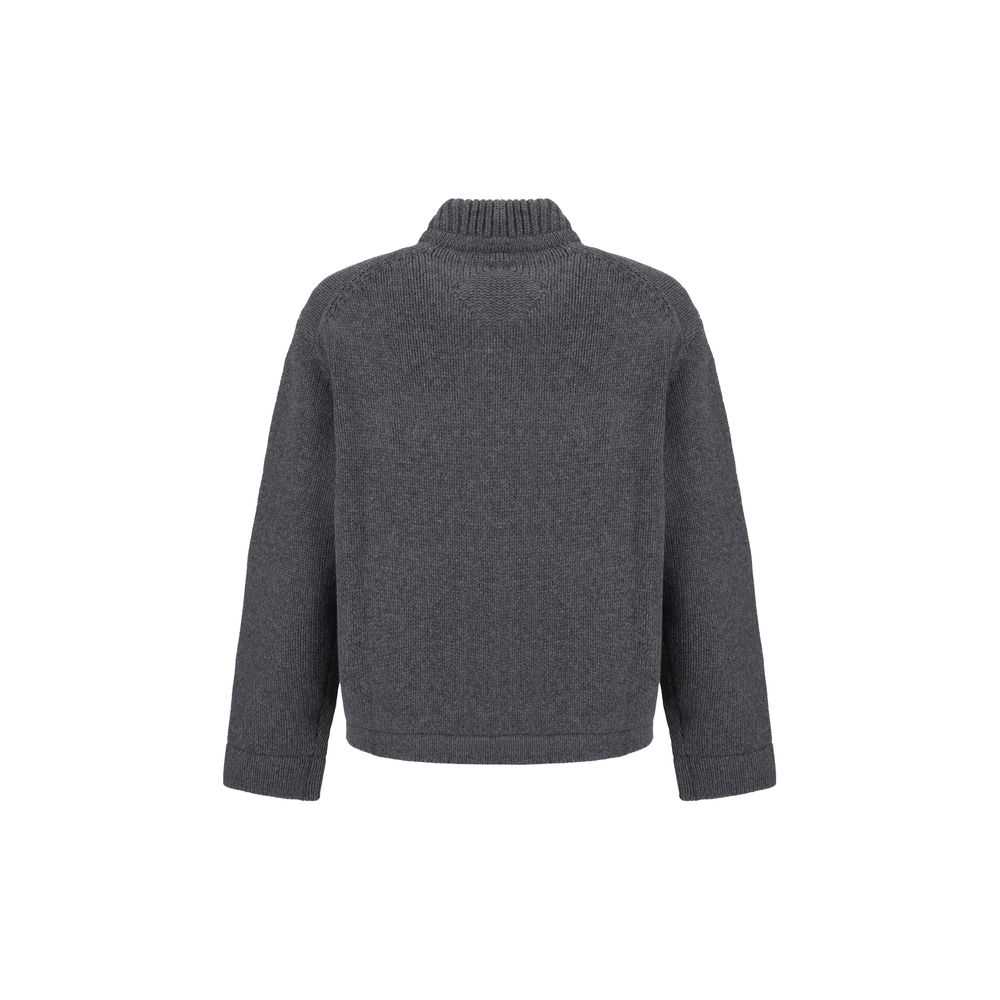 MCM Grey Luxurious Wool Blend Cardigan