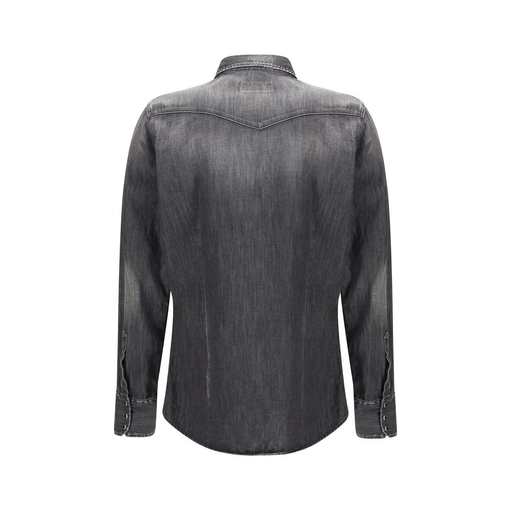Dsquared² Blue Cotton Classic Western Shirt for Timeless Elegance