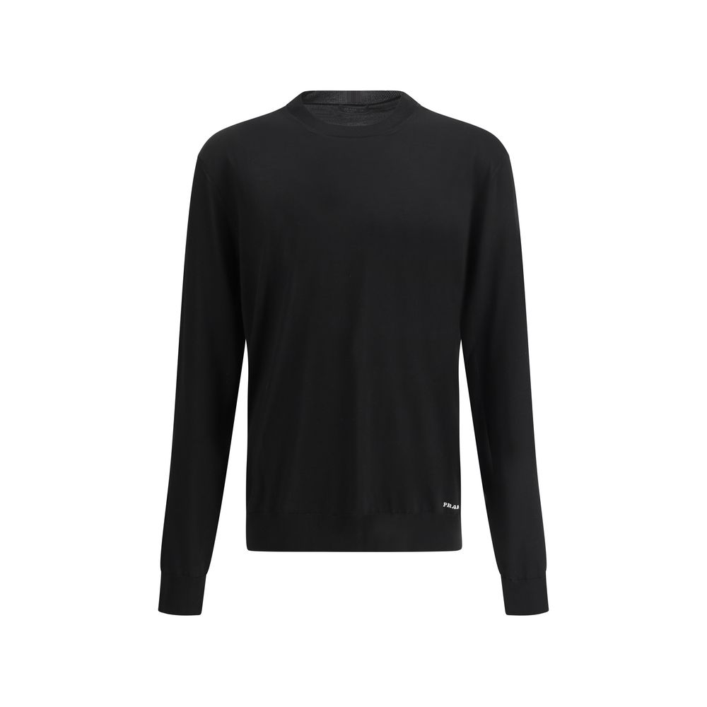 Prada Cream Recycled Silk Sweater in Elegant Minimalist Style