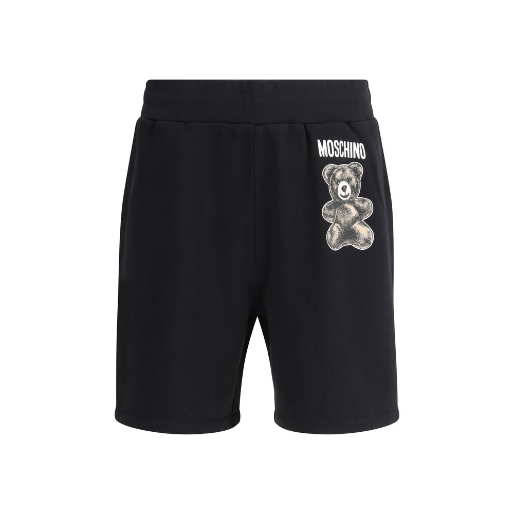 Moschino Black Cotton Logo Sweatpants Shorts for Effortless Luxury