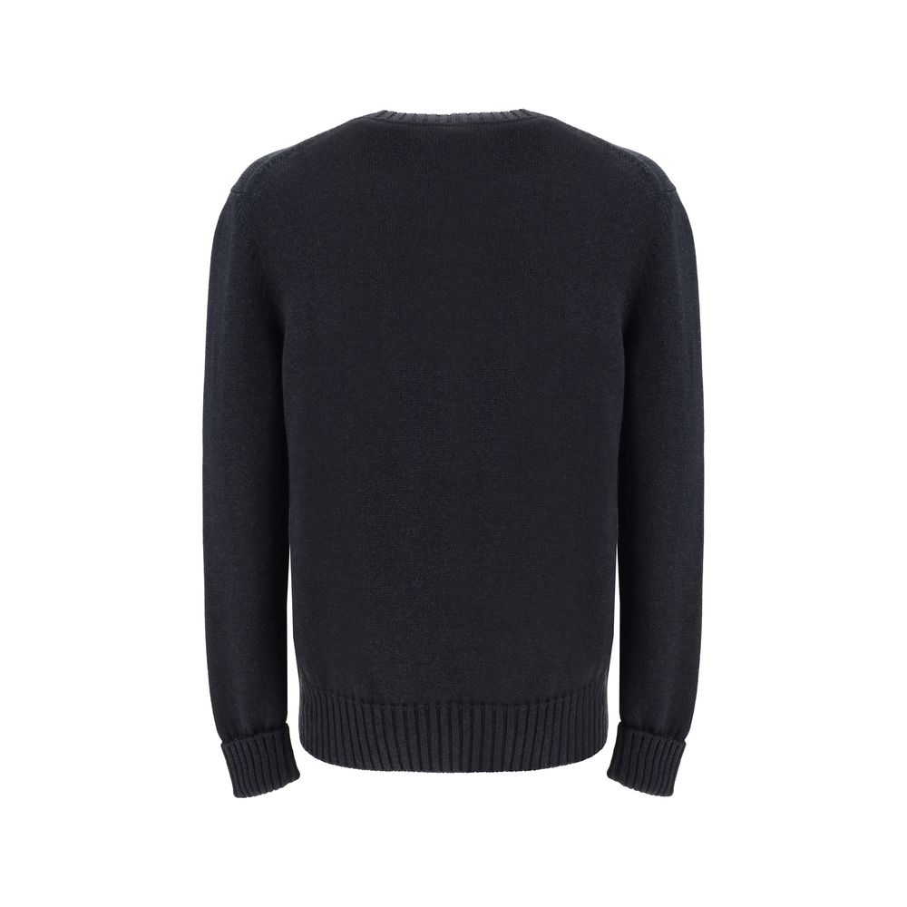 Alexander McQueen Grey Cashmere Sweater with Signature Ribbed Detailing