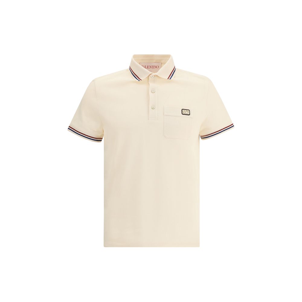 Valentino Navy Premium Cotton Polo Shirt with Iconic Detailing