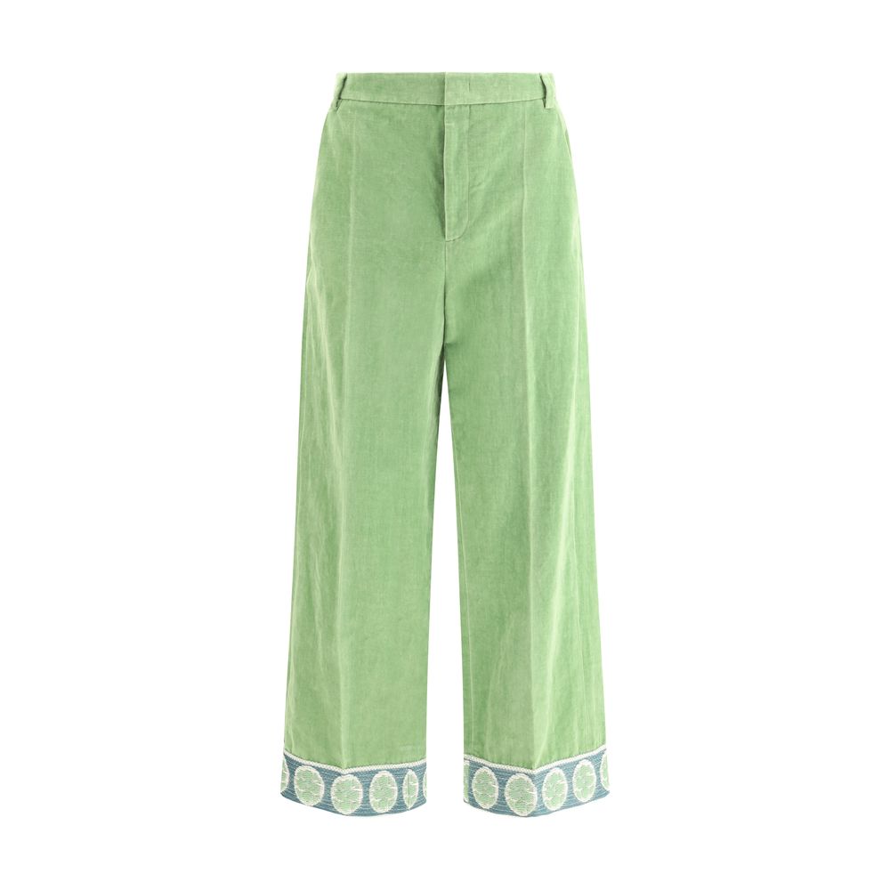 Valentino Black Velvet Wide-Leg Pants - Luxurious Velvet Wide-Leg Elegance