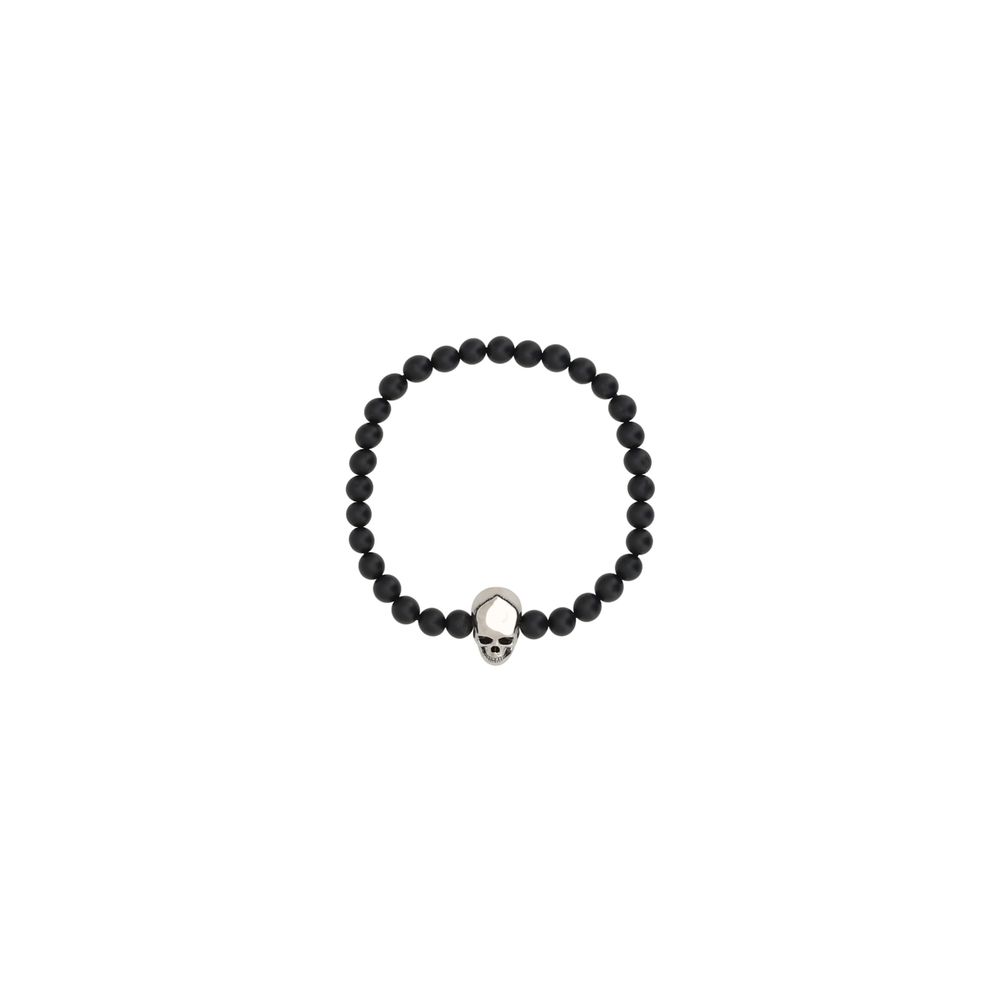 Alexander McQueen Silver Metal Skull Bracelet for Contemporary Elegance