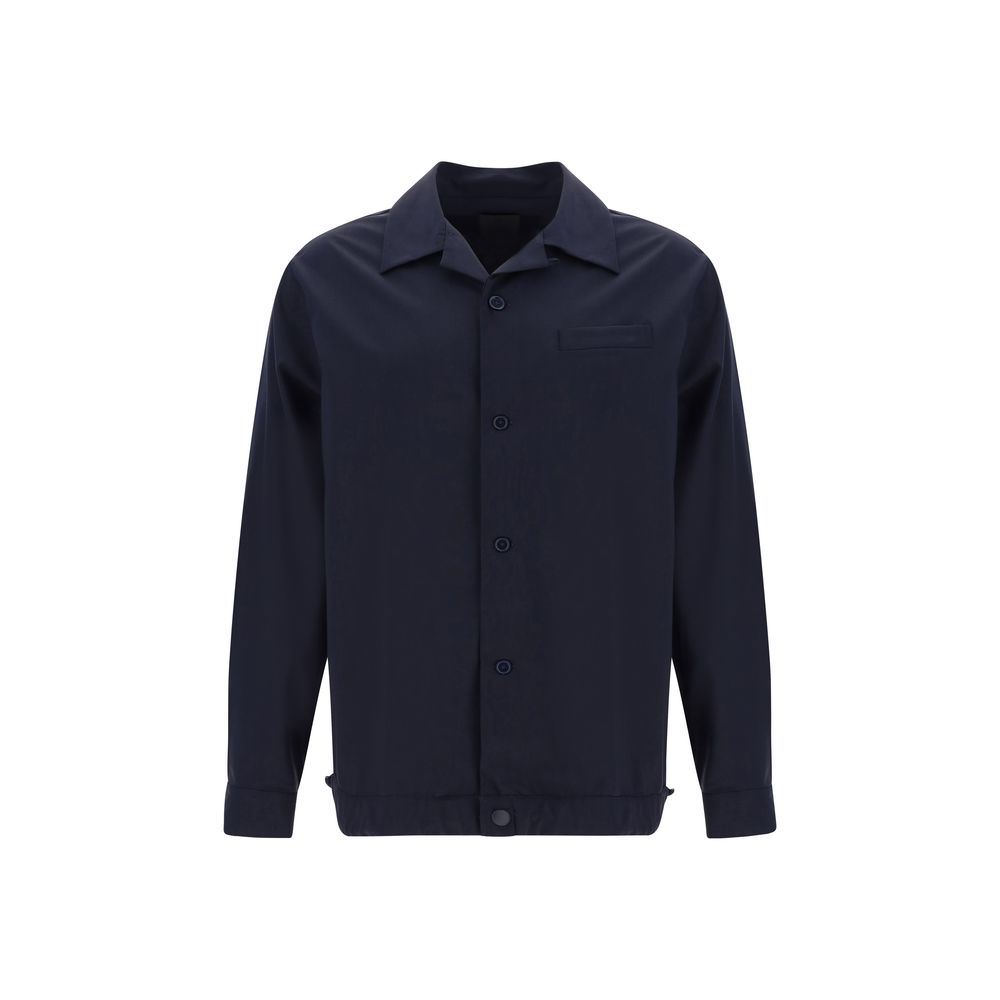 Givenchy White Wool Shirt with Cuban Collar
