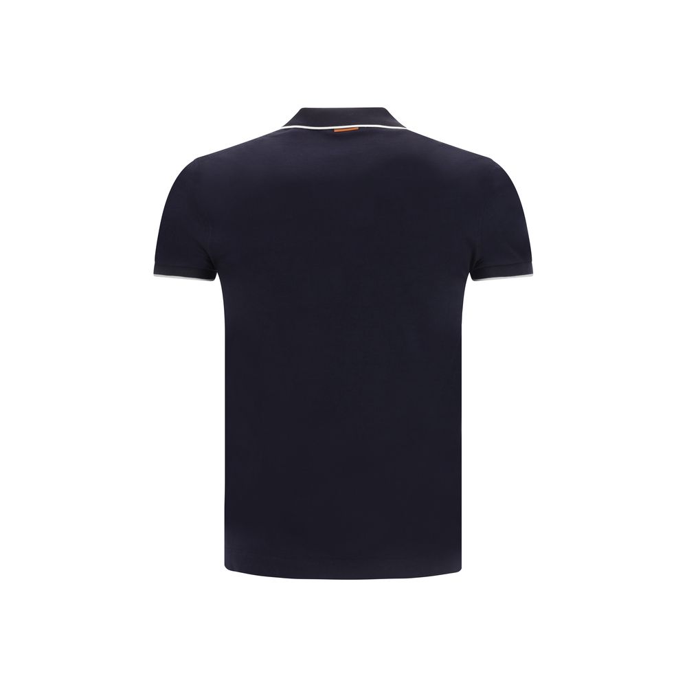 ZEGNA Navy Cotton Polo Shirt for Effortless Luxury and Style