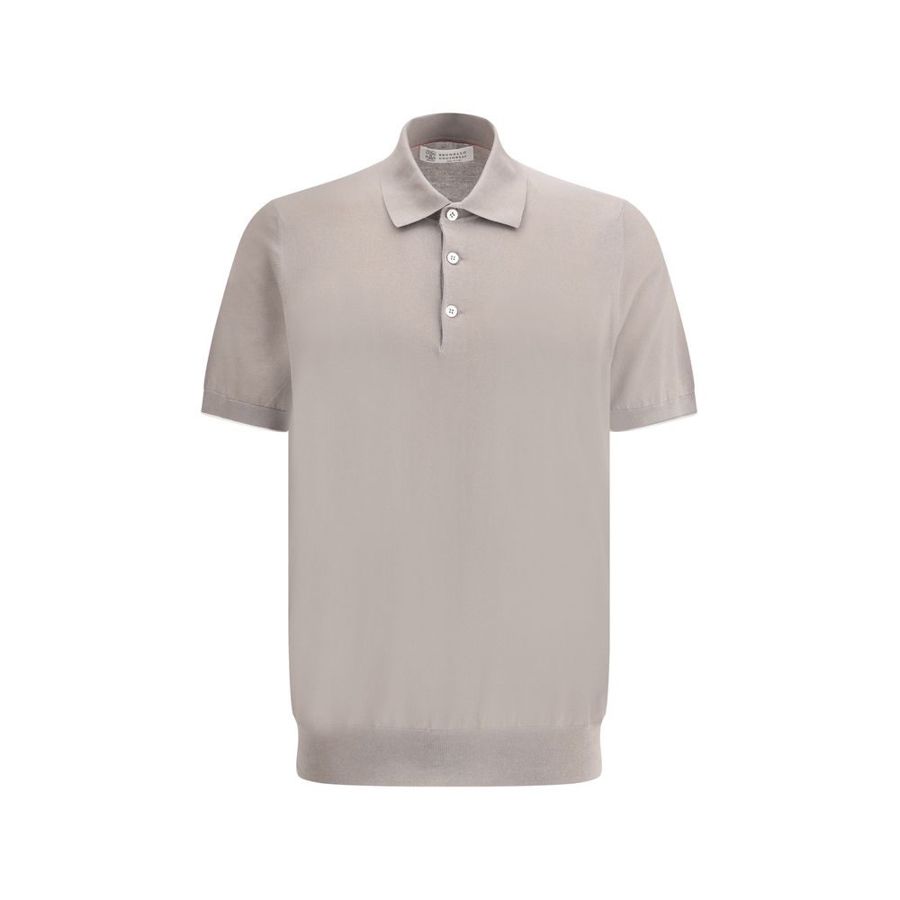 Brunello Cucinelli Navy Luxurious Cotton Blend Polo Shirt