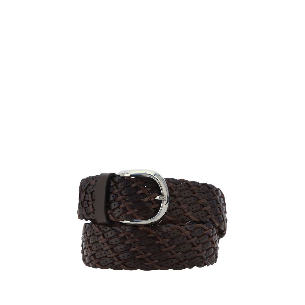 Brunello Cucinelli Brown Exquisite Calfskin Leather Belt