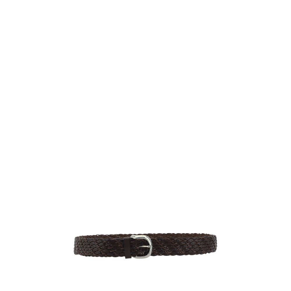 Brunello Cucinelli Brown Exquisite Calfskin Leather Belt