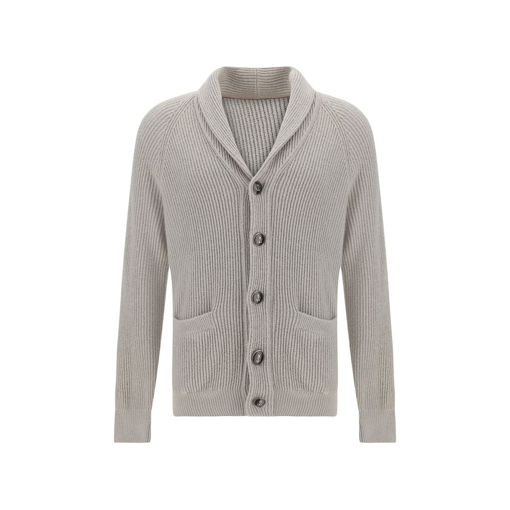 Brunello Cucinelli Grey Luxurious Cotton Cardigan