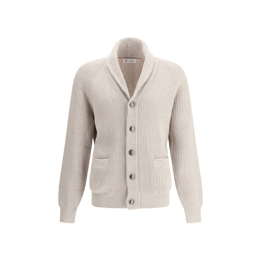 Brunello Cucinelli Grey Luxurious Cotton Cardigan