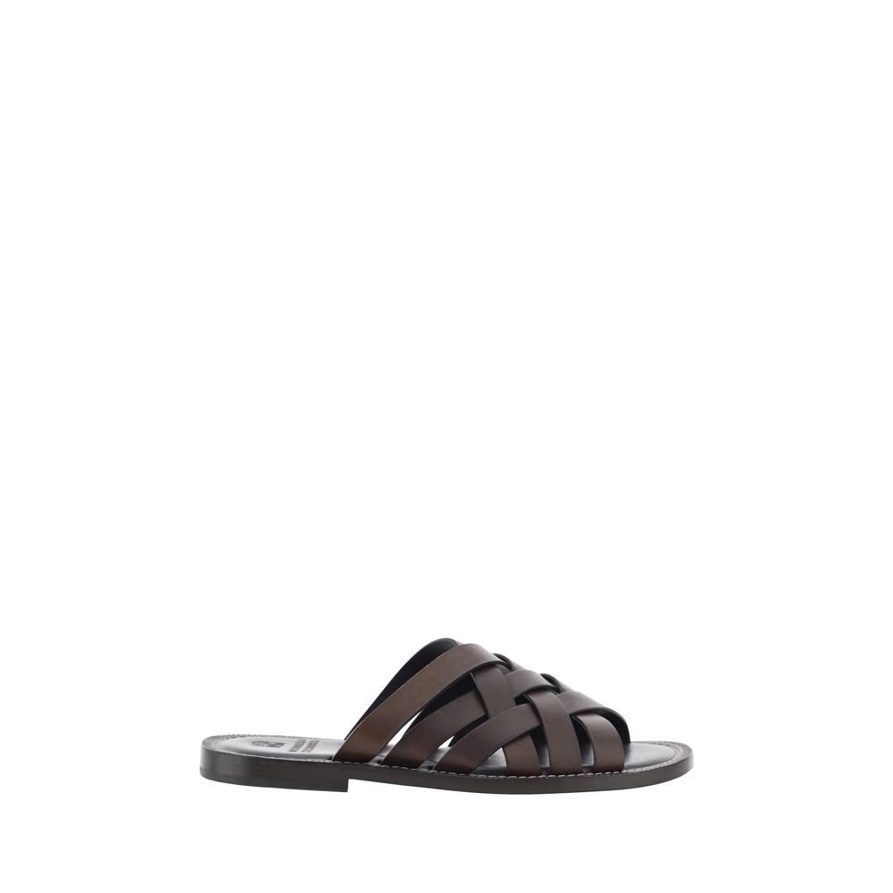 Brunello Cucinelli Beige Calfskin Sandals in Exquisite Quality