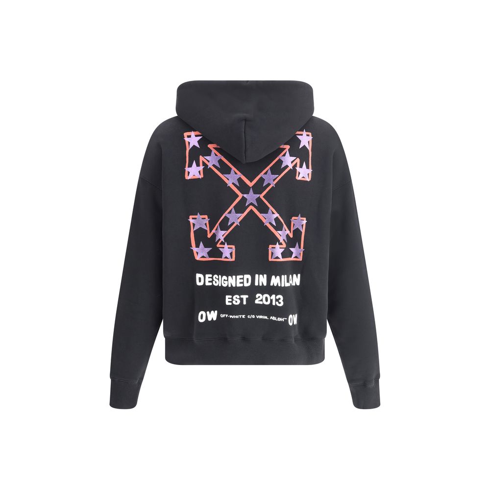 Off-White Black Cotton Star Arrow Skate Hoodie
