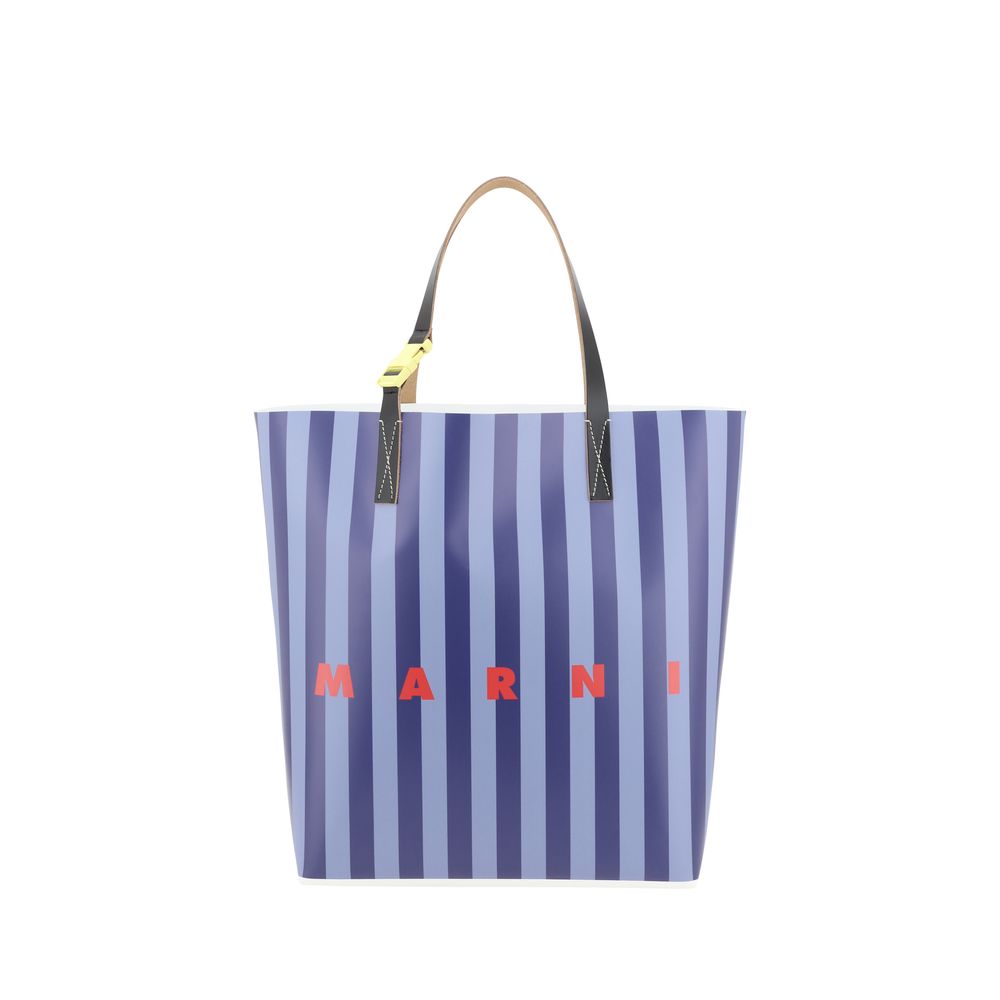 Marni Beige Canvas Shoulder Bag with Iconic Monogram Design