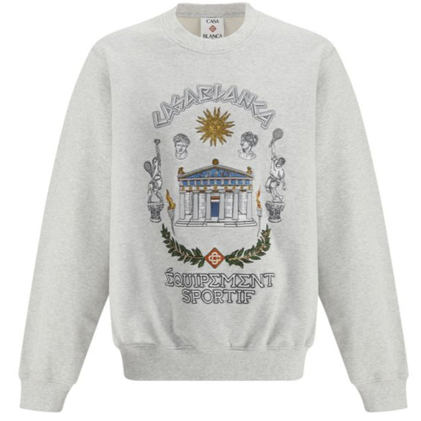 Casablanca Grey Luxe Cotton Sweatshirt with Textured Panels