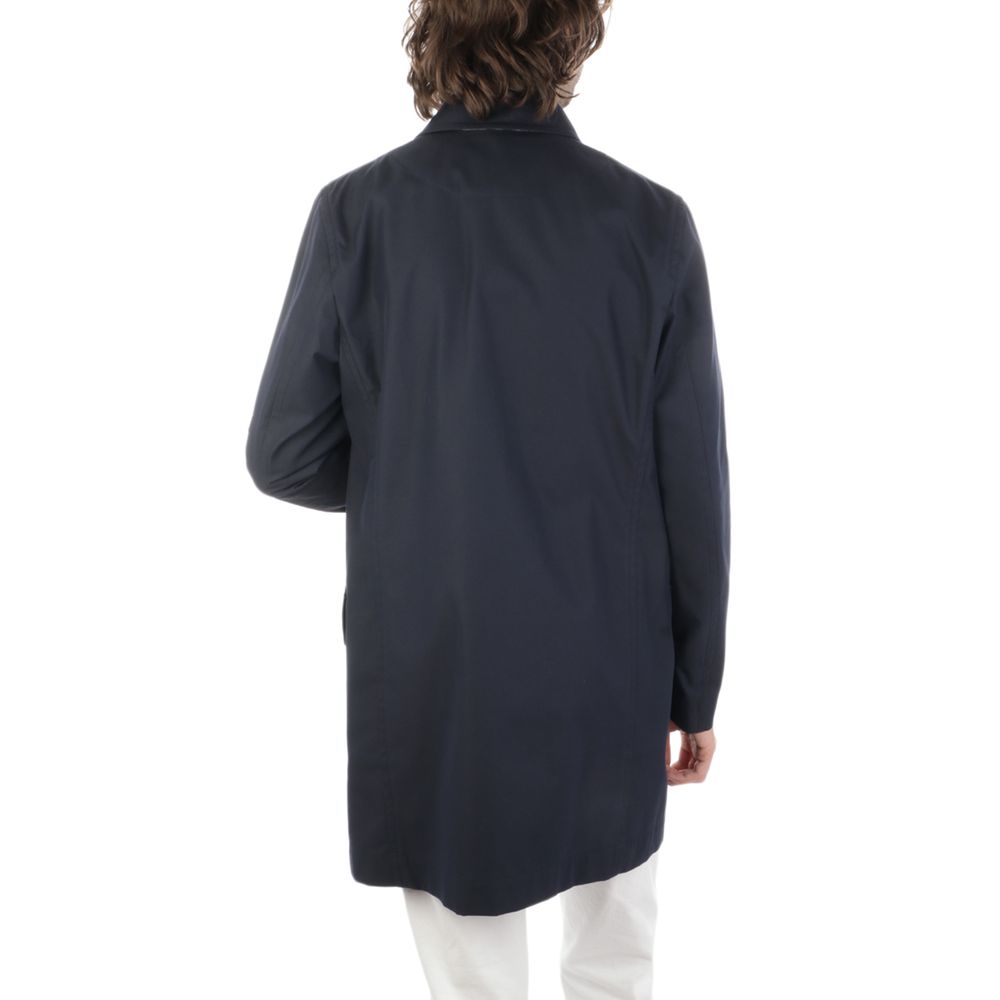 Aquascutum Blue Cotton Jacket for Timeless Elegance