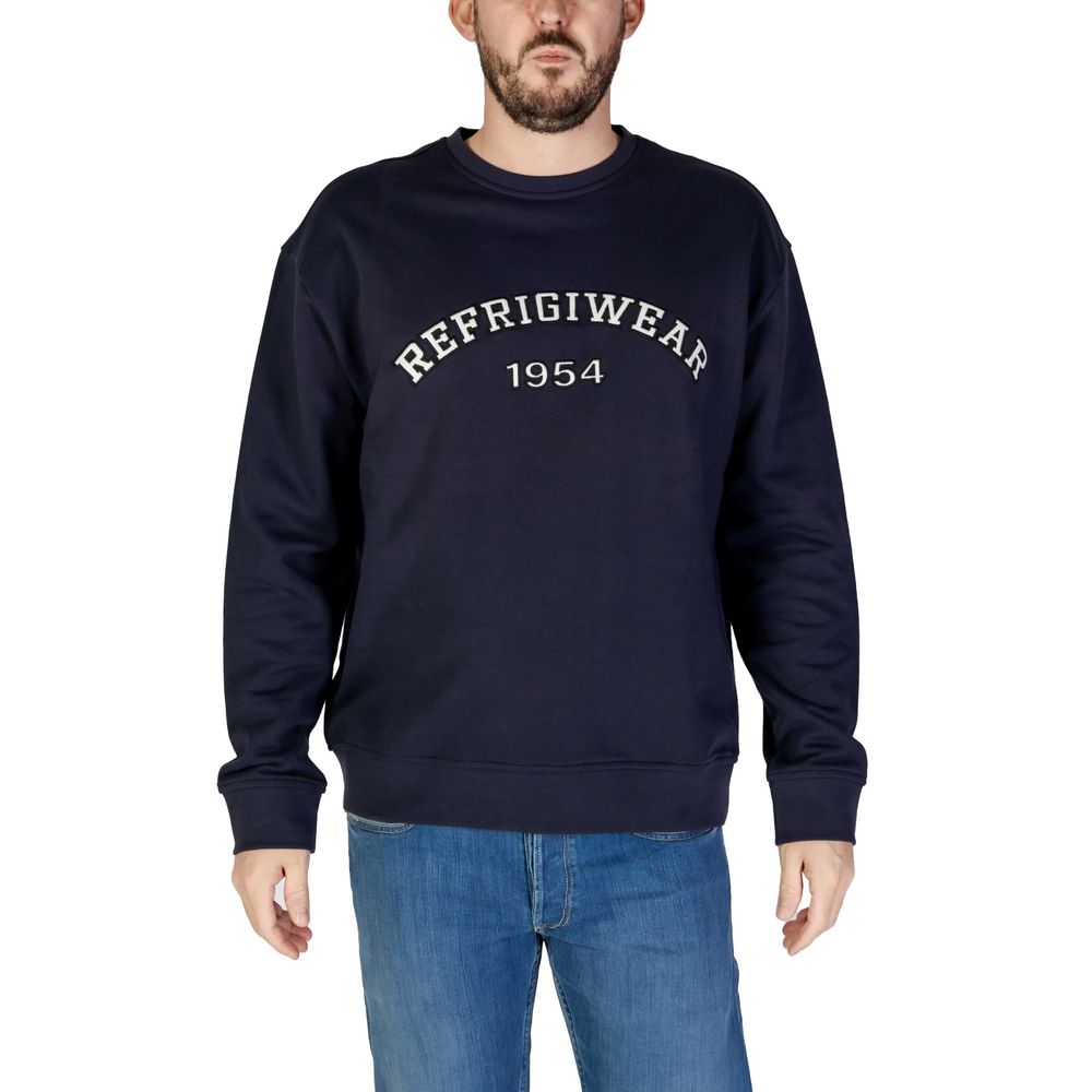 Refrigiwear Blue Cotton Sweater for Elevated Casual Elegance