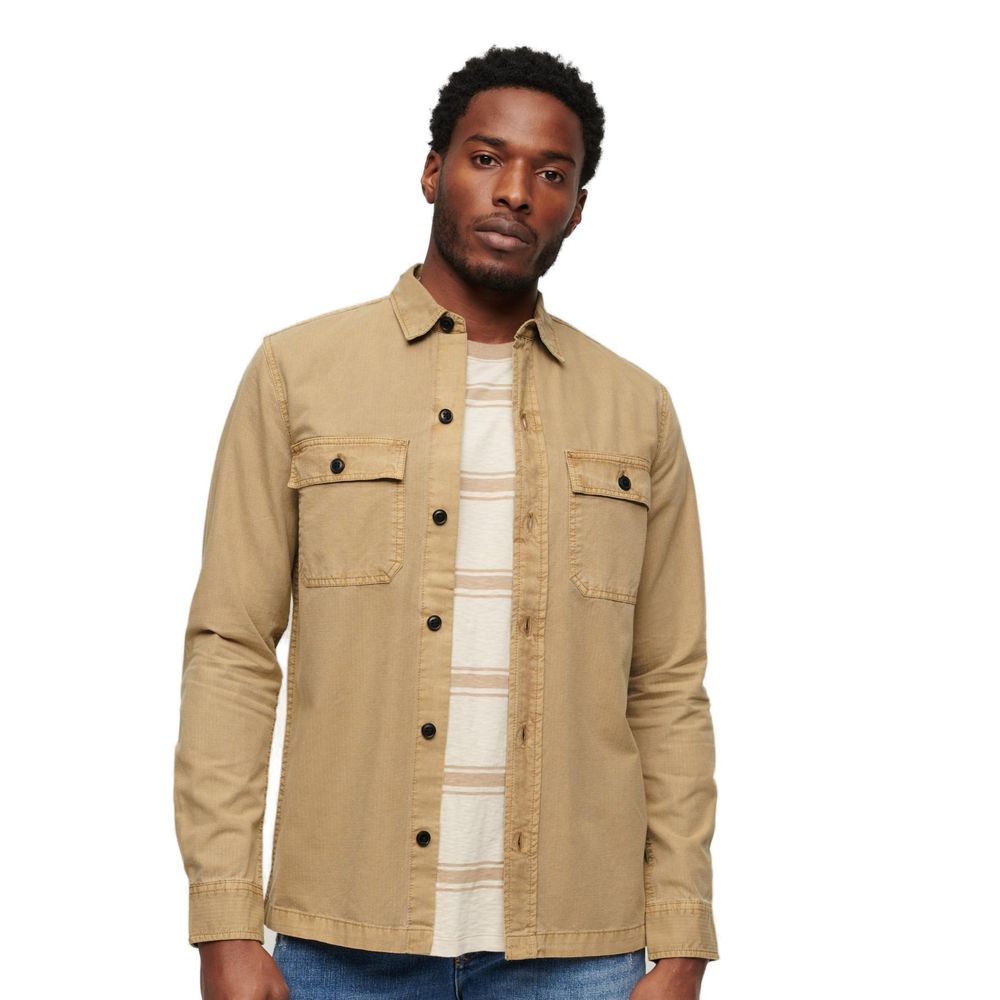 Superdry Beige Cotton Shirt - Timeless Luxury Essential