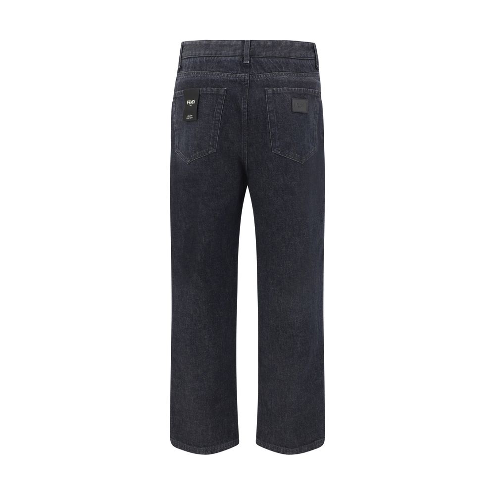 Fendi Dark Blue Denim Straight Jeans for Effortless Luxe Style