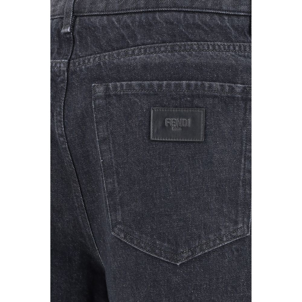 Fendi Dark Blue Denim Straight Jeans for Effortless Luxe Style