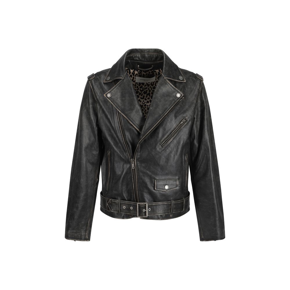 Golden Goose Black Premium Leather Biker Jacket