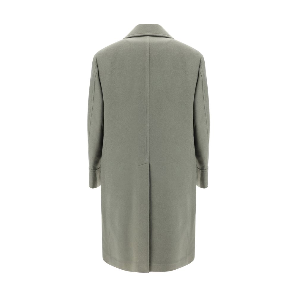 Brunello Cucinelli Grey Wool Coat in Exquisite Wool Excellence
